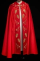 Kapa liturgiczna czerwona z haftem IHS i motywem winorośli - KKP/001/02 - HAF KKP/001/02/20 - Dewocjonalia P.H. Jakóbczak - Katolicki sklep liturgiczny i hurtownia