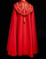 Kapa liturgiczna czerwona z haftem IHS i motywem winorośli - KKP/001/02 - HAF KKP/001/02/20 - Dewocjonalia P.H. Jakóbczak - Katolicki sklep liturgiczny i hurtownia