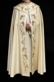 Kapa liturgiczna ecru z haftem IHS i motywem winorośli - KKP/001/05 - HAF KKP/001/05/20 - Dewocjonalia P.H. Jakóbczak - Katolicki sklep liturgiczny i hurtownia