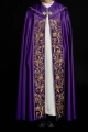 Kapa liturgiczna fioletowa z wypukłym haftem IHS - KKP/004/03 - HAF KKP/004/03/20 - Dewocjonalia P.H. Jakóbczak - Katolicki sklep liturgiczny i hurtownia