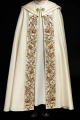 Kapa liturgiczna ecru z wypukłym haftem IHS - KKP/004/05 - HAF KKP/004/05/20 - Dewocjonalia P.H. Jakóbczak - Katolicki sklep liturgiczny i hurtownia
