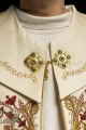Kapa liturgiczna ecru z wypukłym haftem IHS - KKP/004/05 - HAF KKP/004/05/20 - Dewocjonalia P.H. Jakóbczak - Katolicki sklep liturgiczny i hurtownia