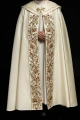 Kapa liturgiczna ecru z wypukłym haftem IHS - KKP/004/05 - HAF KKP/004/05/20 - Dewocjonalia P.H. Jakóbczak - Katolicki sklep liturgiczny i hurtownia