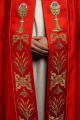 Kapa liturgiczna czerwona z haftem kielicha i IHS - KKP/006/02 - HAF KKP/006/02/20 - Dewocjonalia P.H. Jakóbczak - Katolicki sklep liturgiczny i hurtownia