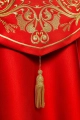 Kapa liturgiczna czerwona z bogatym haftem IHS - KKP/009/02 - HAF KKP/009/02/20 - Dewocjonalia P.H. Jakóbczak - Katolicki sklep liturgiczny i hurtownia
