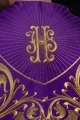 Kapa liturgiczna fioletowa z bogatym haftem IHS - KKP/009/03 - HAF KKP/009/03/20 - Dewocjonalia P.H. Jakóbczak - Katolicki sklep liturgiczny i hurtownia