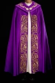Kapa liturgiczna fioletowa z bogatym haftem IHS - KKP/009/03 - HAF KKP/009/03/20 - Dewocjonalia P.H. Jakóbczak - Katolicki sklep liturgiczny i hurtownia