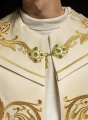 Kapa liturgiczna ecru z bogatym haftem IHS - KKP/009/05 - HAF KKP/009/05/20 - Dewocjonalia P.H. Jakóbczak - Katolicki sklep liturgiczny i hurtownia