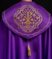 Kapa liturgiczna fioletowa z haftem monogramu PX - KKP/014/03 - HAF KKP/014/03/20 - Dewocjonalia P.H. Jakóbczak - Katolicki sklep liturgiczny i hurtownia