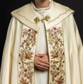Kapa liturgiczna ecru z haftem monogramu PX - KKP/014/05 - HAF KKP/014/05/20 - Dewocjonalia P.H. Jakóbczak - Katolicki sklep liturgiczny i hurtownia