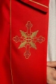 Kapa liturgiczna czerwona z haftem IHS - KKP/023/02 - HAF KKP/023/02/20 - Dewocjonalia P.H. Jakóbczak - Katolicki sklep liturgiczny i hurtownia