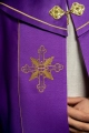 Kapa liturgiczna fioletowa z haftem IHS - KKP/023/03 - HAF KKP/023/03/20 - Dewocjonalia P.H. Jakóbczak - Katolicki sklep liturgiczny i hurtownia