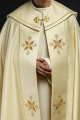 Kapa liturgiczna ecru z haftem IHS - KKP/023/05 - HAF KKP/023/05/20 - Dewocjonalia P.H. Jakóbczak - Katolicki sklep liturgiczny i hurtownia