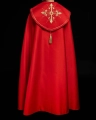 Kapa liturgiczna czerwona z haftem złotego krzyża - KKP/024/02 - HAF KKP/024/02/20 - Dewocjonalia P.H. Jakóbczak - Katolicki sklep liturgiczny i hurtownia