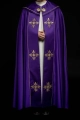 Kapa liturgiczna fioletowa z haftem złotego krzyża - KKP/024/03 - HAF KKP/024/03/20 - Dewocjonalia P.H. Jakóbczak - Katolicki sklep liturgiczny i hurtownia