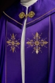 Kapa liturgiczna fioletowa z haftem złotego krzyża - KKP/024/03 - HAF KKP/024/03/20 - Dewocjonalia P.H. Jakóbczak - Katolicki sklep liturgiczny i hurtownia