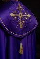 Kapa liturgiczna fioletowa z haftem złotego krzyża - KKP/024/03 - HAF KKP/024/03/20 - Dewocjonalia P.H. Jakóbczak - Katolicki sklep liturgiczny i hurtownia