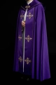 Kapa liturgiczna fioletowa z haftem złotego krzyża - KKP/024/03 - HAF KKP/024/03/20 - Dewocjonalia P.H. Jakóbczak - Katolicki sklep liturgiczny i hurtownia