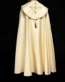 Kapa liturgiczna ecru z haftem złotego krzyża - HAF KKP/024/05/20 - Dewocjonalia P.H. Jakóbczak - Katolicki sklep liturgiczny i hurtownia