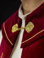 Kapa liturgiczna ecru z haftem krzyża i bordowym pasem - KKP/024/05 - HAF KKP/024/05/20/PA - Dewocjonalia P.H. Jakóbczak - Katolicki sklep liturgiczny i hurtownia