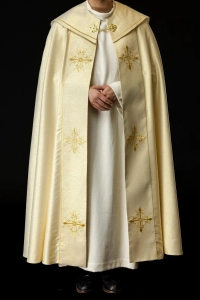 Kapa liturgiczna złota z haftem złotego krzyża - KKP/024/10