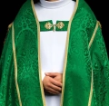 Kapa rzymska zielona z tłoczonego żakardu - KKP/159/01 - HAF KKP/159/01/83 - Dewocjonalia P.H. Jakóbczak - Katolicki sklep liturgiczny i hurtownia