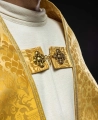 Kapa rzymska złota z tłoczonego żakardu - KKP/159/12 - HAF KKP/159/12/83 - Dewocjonalia P.H. Jakóbczak - Katolicki sklep liturgiczny i hurtownia