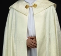 Kapa liturgiczna ecru z żakardu z motywem kwiatowym - KKP/161/05 - HAF KKP/161/05/11 - Dewocjonalia P.H. Jakóbczak - Katolicki sklep liturgiczny i hurtownia
