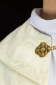 Kapa liturgiczna ecru z żakardu z motywem kwiatowym - KKP/161/05 - HAF KKP/161/05/11 - Dewocjonalia P.H. Jakóbczak - Katolicki sklep liturgiczny i hurtownia