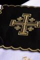 Komplet kielichowy bawełniany z haftowanym motywem Krzyża Jerozolimskiego - KK/030/07 - HAF KK/030/07 - Dewocjonalia P.H. Jakóbczak - Katolicki sklep liturgiczny i hurtownia