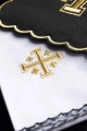 Komplet kielichowy bawełniany z haftowanym motywem Krzyża Jerozolimskiego - KK/030/07 - HAF KK/030/07 - Dewocjonalia P.H. Jakóbczak - Katolicki sklep liturgiczny i hurtownia