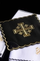 Komplet kielichowy bawełniany z haftowanym motywem Krzyża Jerozolimskiego - KK/030/07 - HAF KK/030/07 - Dewocjonalia P.H. Jakóbczak - Katolicki sklep liturgiczny i hurtownia