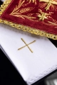 Komplet kielichowy aksamitny z haftowanym motywem kielicha eucharystycznego w kolorze czerwonym - KK/5001/C1 - HAF KK/5001/C1 - Dewocjonalia P.H. Jakóbczak - Katolicki sklep liturgiczny i hurtownia