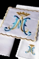 Komplet kielichowy bawełniany z haftowanym motywem maryjnym w kolorze czerwonym - KK/183 - HAF KK/183 - Dewocjonalia P.H. Jakóbczak - Katolicki sklep liturgiczny i hurtownia