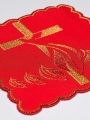 Komplet kielichowy bawełniany z haftowanym motywem Ducha Świętego w kolorze czerwonym - KK/142 - HAF KK/142 - Dewocjonalia P.H. Jakóbczak - Katolicki sklep liturgiczny i hurtownia