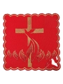 Komplet kielichowy bawełniany z haftowanym motywem Ducha Świętego w kolorze czerwonym - KK/142 - HAF KK/142 - Dewocjonalia P.H. Jakóbczak - Katolicki sklep liturgiczny i hurtownia