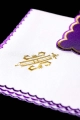 Komplet kielichowy bawełniany z haftowanym motywem IHS w kolorze czerwonym - KK/029/03 - HAF KK/029/03 - Dewocjonalia P.H. Jakóbczak - Katolicki sklep liturgiczny i hurtownia