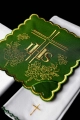 Komplet kielichowy bawełniany z haftowanym motywem IHS w kolorze czerwonym - KK/156/01 - HAF KK/156/01 - Dewocjonalia P.H. Jakóbczak - Katolicki sklep liturgiczny i hurtownia