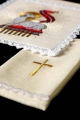 Komplet kielichowy lniany z haftowanym motywem Baranka Paschalnego - KKL/100 - HAF KKL/100 - Dewocjonalia P.H. Jakóbczak - Katolicki sklep liturgiczny i hurtownia