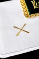 Komplet kielichowy aksamitny z haftowanym motywem liturgicznym w kolorze czerwonym - KK/5001/C3 - HAF KK/5001/C3 - Dewocjonalia P.H. Jakóbczak - Katolicki sklep liturgiczny i hurtownia