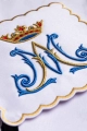 Komplet kielichowy bawełniany z haftowanym motywem maryjnym w kolorze czerwonym - KK/179 - HAF KK/179 - Dewocjonalia P.H. Jakóbczak - Katolicki sklep liturgiczny i hurtownia