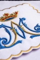 Komplet kielichowy bawełniany z haftowanym motywem maryjnym w kolorze czerwonym - KK/179 - HAF KK/179 - Dewocjonalia P.H. Jakóbczak - Katolicki sklep liturgiczny i hurtownia