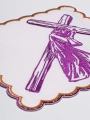 Komplet kielichowy bawełniany z haftowanym motywem kielicha i krzyża w kolorze czerwonym - KK/116 - HAF KK/116 - Dewocjonalia P.H. Jakóbczak - Katolicki sklep liturgiczny i hurtownia