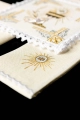 Komplet kielichowy lniany z haftowanym motywem kielicha eucharystycznego w kolorze czerwonym - KKL/163 - HAF KKL/163 - Dewocjonalia P.H. Jakóbczak - Katolicki sklep liturgiczny i hurtownia