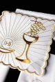 Komplet kielichowy bawełniany z haftowanym motywem kielicha eucharystycznego - KK/089 - HAF KK/089 - Dewocjonalia P.H. Jakóbczak - Katolicki sklep liturgiczny i hurtownia