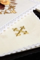 Komplet kielichowy lniany z haftowanym motywem kielicha eucharystycznego w kolorze czerwonym - KKL/167 - HAF KKL/167 - Dewocjonalia P.H. Jakóbczak - Katolicki sklep liturgiczny i hurtownia