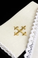 Komplet kielichowy lniany z haftowanym motywem kielicha eucharystycznego w kolorze czerwonym - KKL/167 - HAF KKL/167 - Dewocjonalia P.H. Jakóbczak - Katolicki sklep liturgiczny i hurtownia
