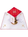 Komplet kielichowy bawełniany z haftowanym motywem liturgicznym w kolorze czerwonym - KK/151/02 - HAF KK/151/02 - Dewocjonalia P.H. Jakóbczak - Katolicki sklep liturgiczny i hurtownia