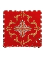Komplet kielichowy bawełniany z haftowanym motywem liturgicznym w kolorze czerwonym - KK/151/02 - HAF KK/151/02 - Dewocjonalia P.H. Jakóbczak - Katolicki sklep liturgiczny i hurtownia