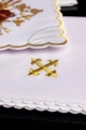 Komplet kielichowy bawełniany z haftowanym motywem kielicha eucharystycznego w kolorze czerwonym - KK/167 - HAF KK/167 - Dewocjonalia P.H. Jakóbczak - Katolicki sklep liturgiczny i hurtownia